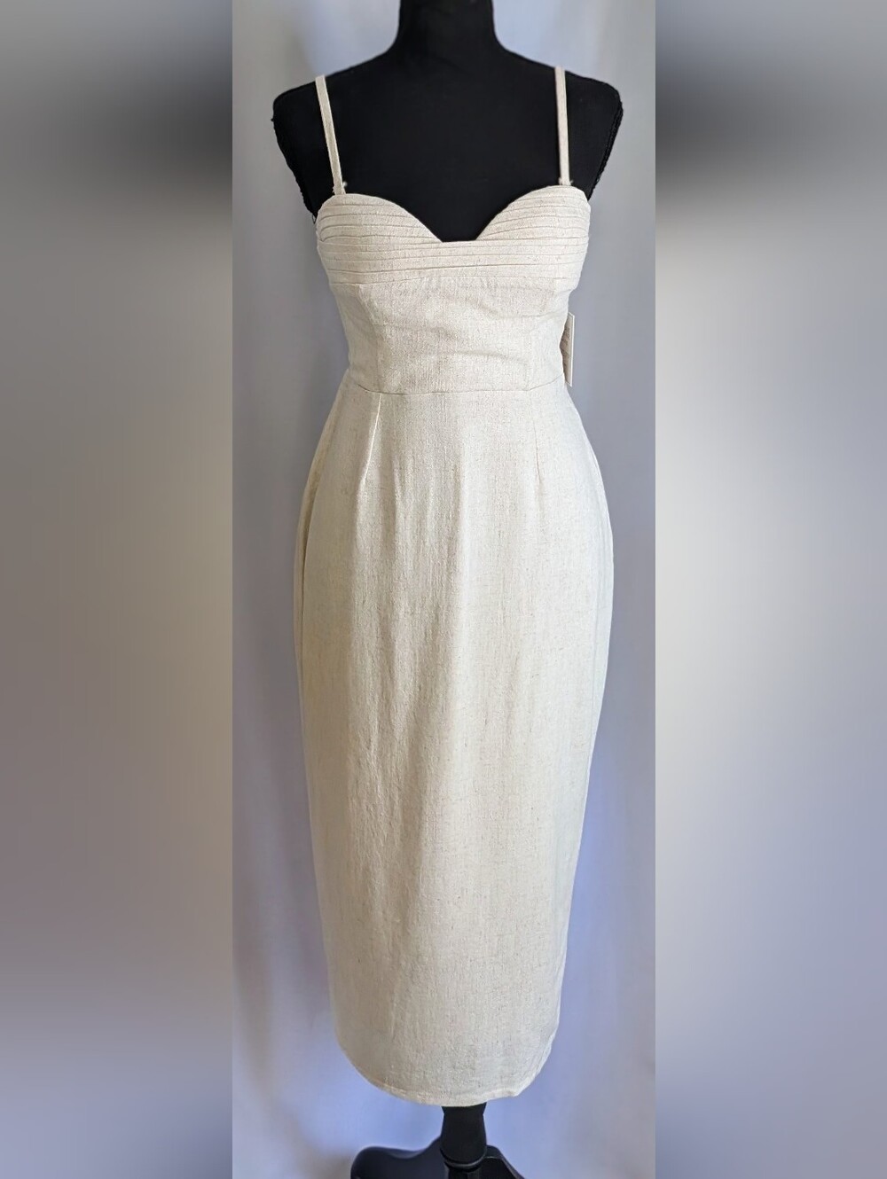 NWT JLUXLABEL Private Retreat Ivory Linen Midi Dress Size S